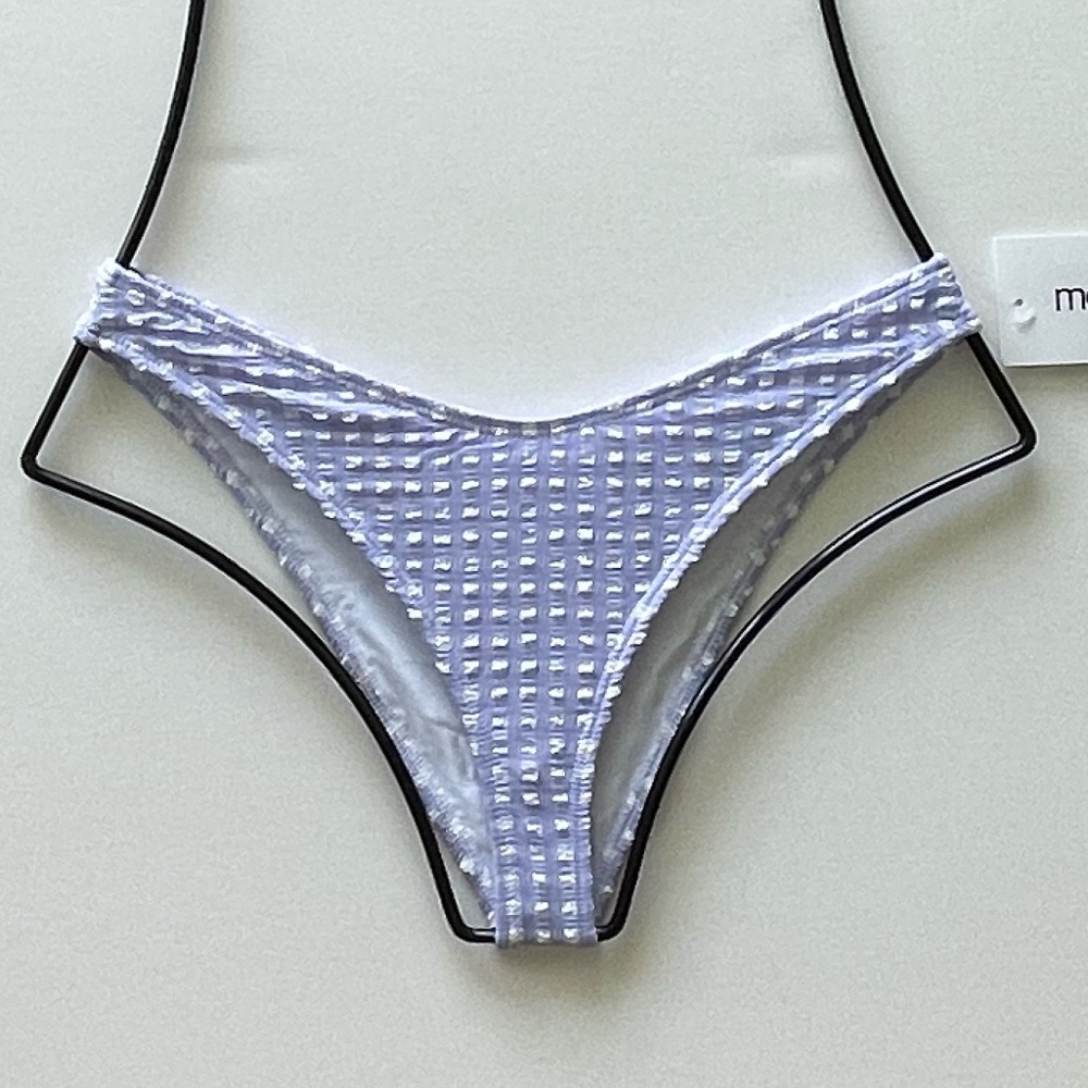 Montce Swimwear Purple Gingham LULU Bikini Bottom - Picture 10 of 16